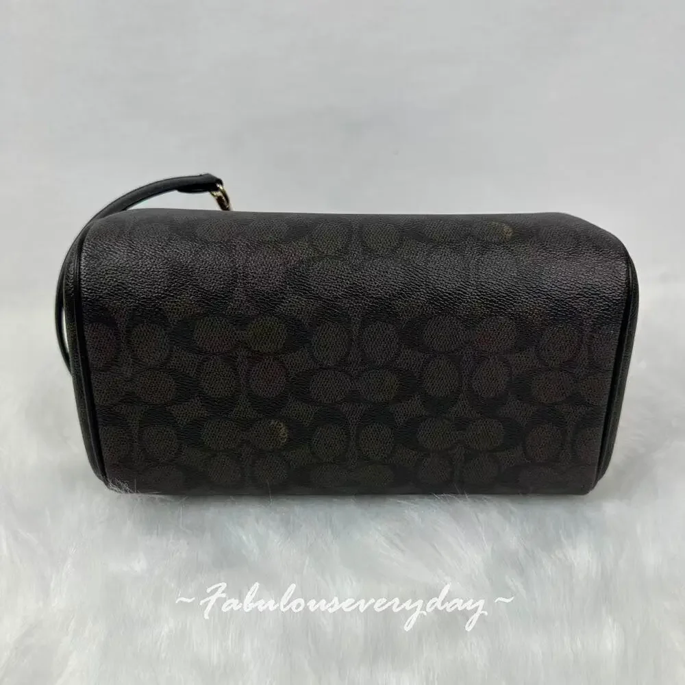 Coach Rowan Satchel Bag Crossbody Signature Canvas/Gold/Walnut/Black CV961 NWT - Picture 5 of 7